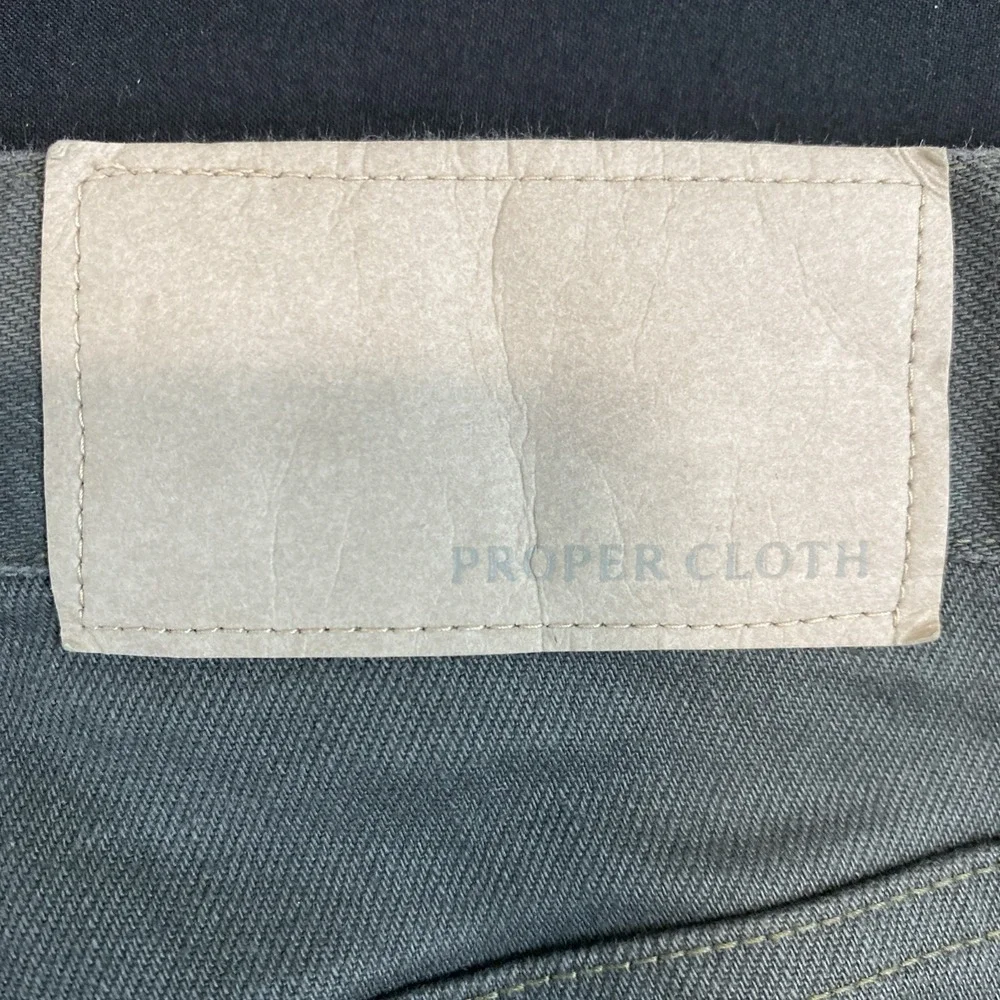 Proper Cloth Aino Charcoal Stretch Mens Custom 5 Pocket Gray Jeans 31x32 Slub